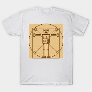 Vitruvian Pixel Robot T-Shirt